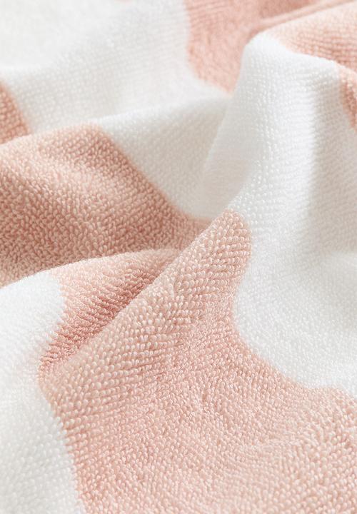 H&M - Bath towel - powder pink/striped 