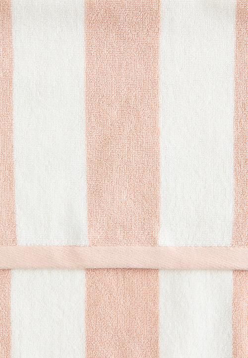 H&M - Bath towel - powder pink/striped 