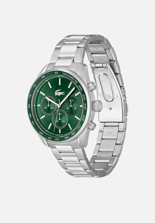 Lacoste - 42mm Boston green dial ss bracelet - silver
