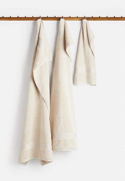 H&M - Soft terry bath sheet - light beige