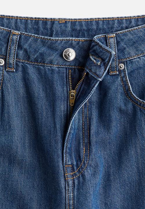 H&M - Wide high cropped jeans - denim blue