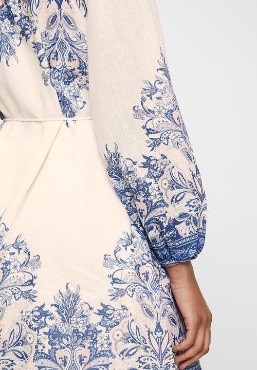 MILLA - Blue paisley dress - Navy Paisley