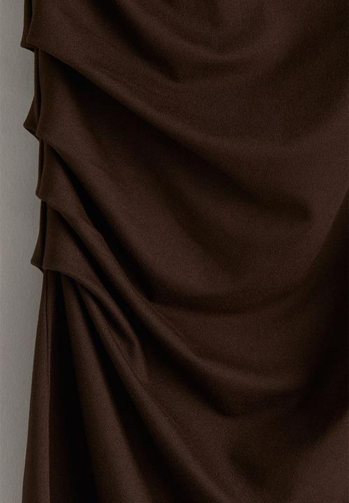 H&M - Draped bodycon dress - dark brown