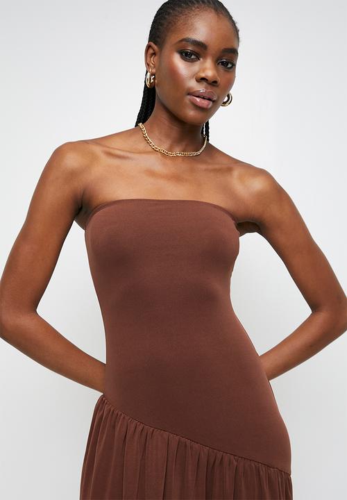 MILLA - Choc combo dress - brown