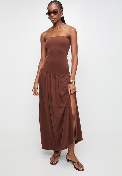 MILLA - Choc combo dress - brown