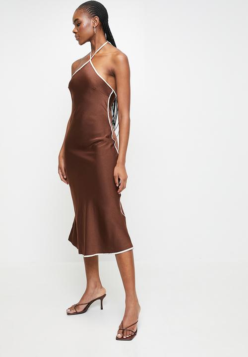 MILLA - Halter dress - Chocolate