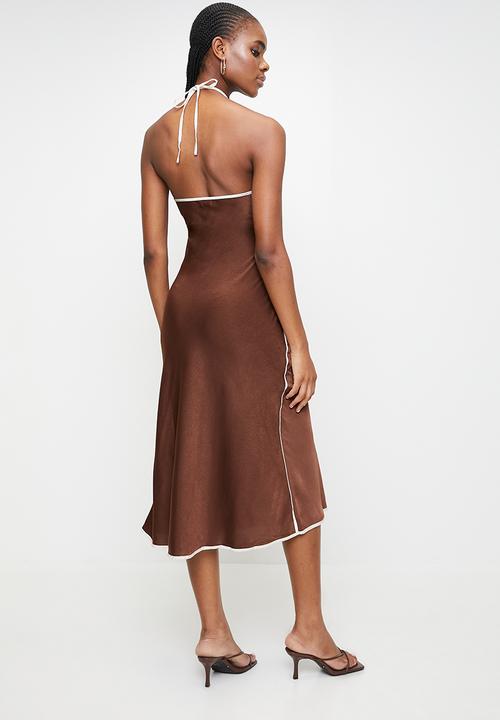 MILLA - Halter dress - Chocolate