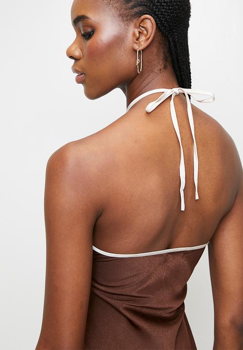 MILLA - Halter dress - Chocolate