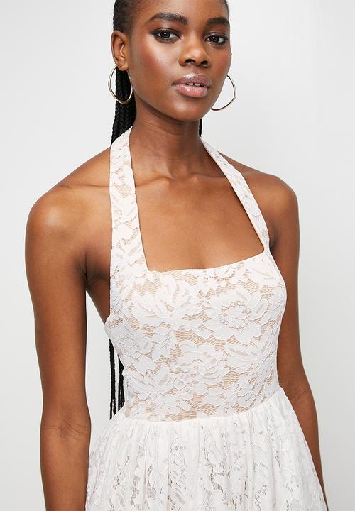 MILLA - White lace dress - ecru
