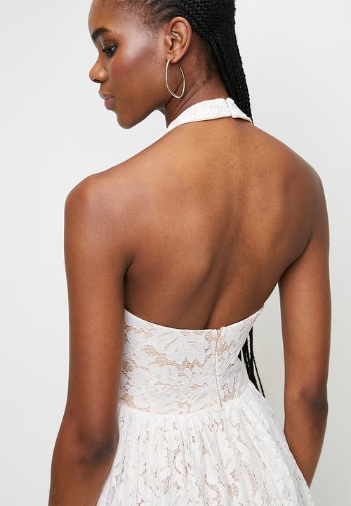 MILLA - White lace dress - ecru