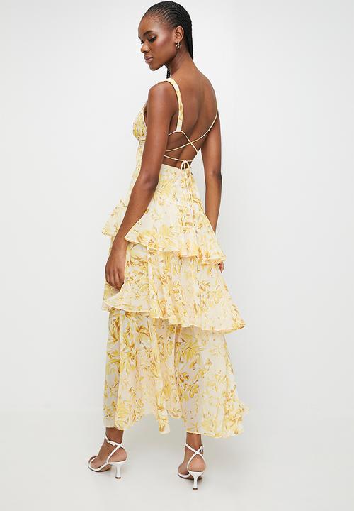 MILLA - Yellow floral tiered maxi - yellow