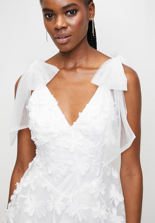MILLA - White bow detail dress - White
