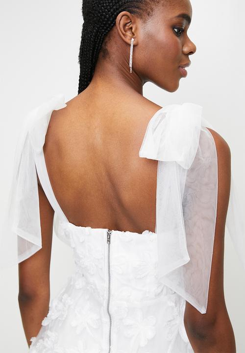 MILLA - White bow detail dress - White