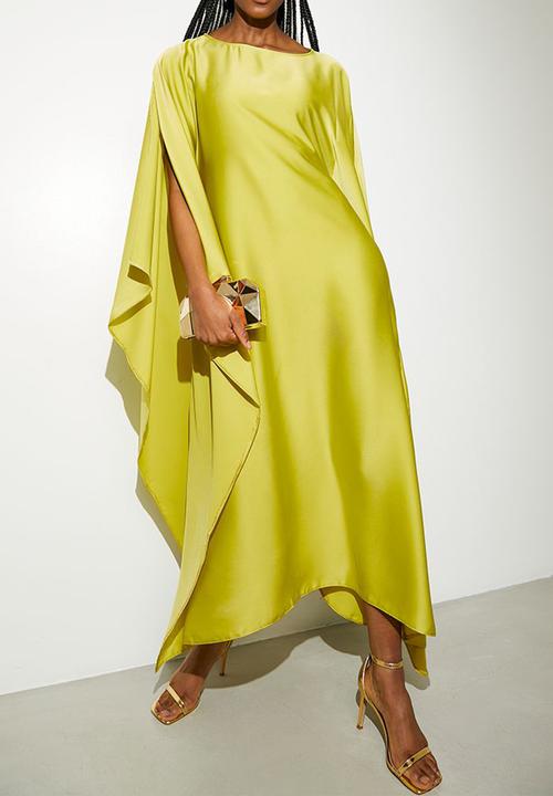 VELVET - Slash Neck Kaftan Dress - Green
