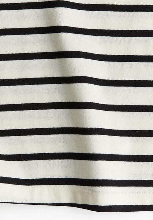 H&M - Boat-neck cotton top - white & black striped