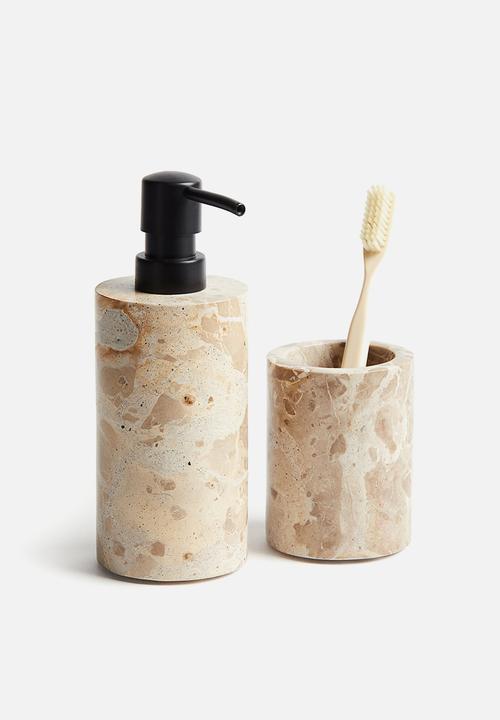 H&M - Marble soap dispenser - light beige