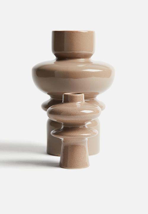 H&M - Tiered stoneware vase - beige