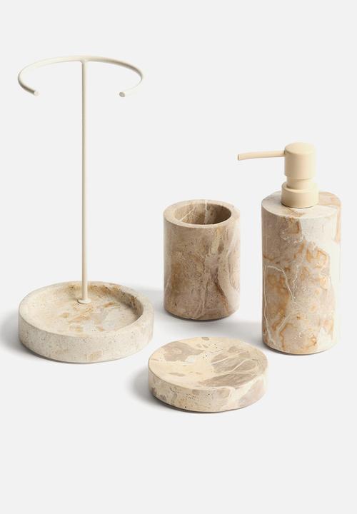 H&M - Marble toothbrush mug - light beige