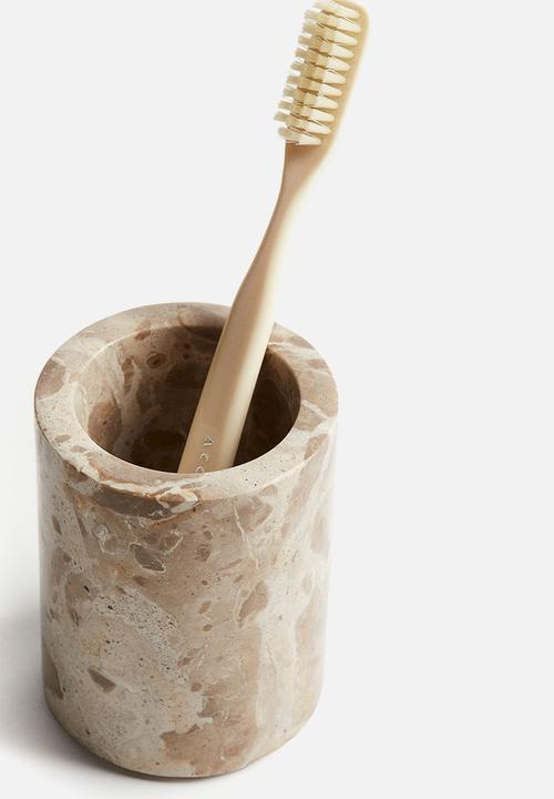 H&M - Marble toothbrush mug - light beige
