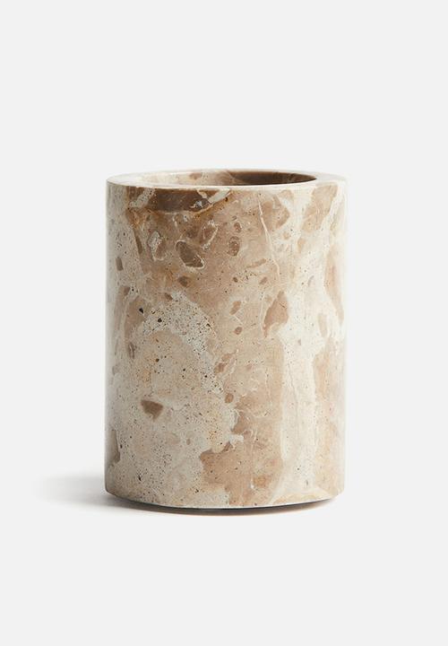 H&M - Marble toothbrush mug - light beige