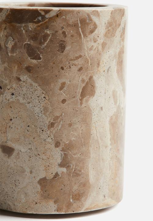 H&M - Marble toothbrush mug - light beige