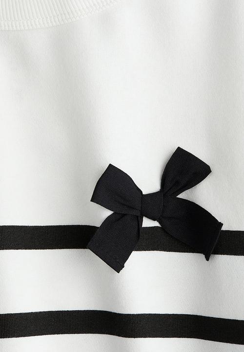 H&M - Printed sweatshirt - white & black striped