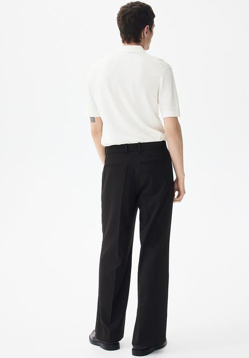 H&M - Slim fit textured polo shirt - white