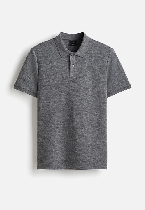 Slim fit polo shirt - dark grey - 1289848003