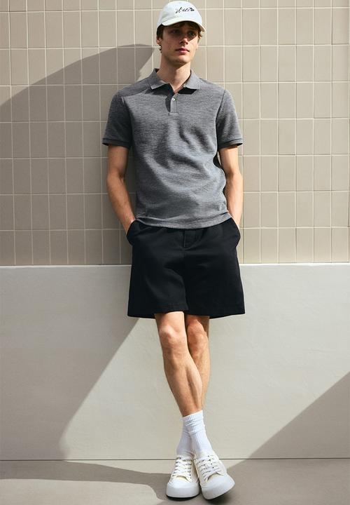H&M - Slim fit polo shirt - dark grey