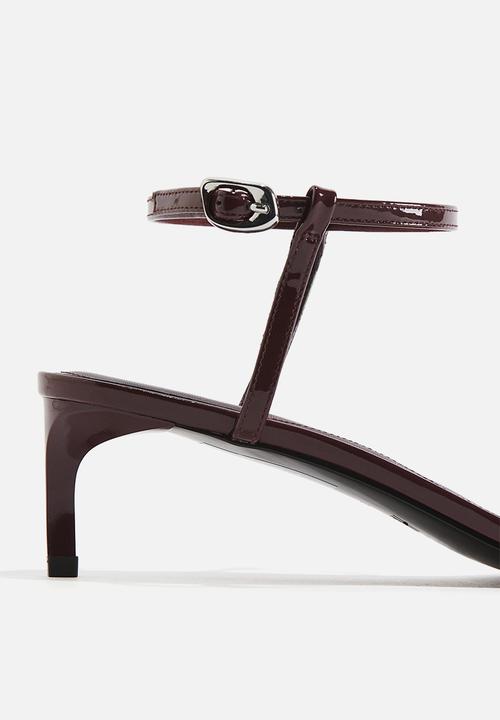 H&M - Heeled strappy sandals - burgundy
