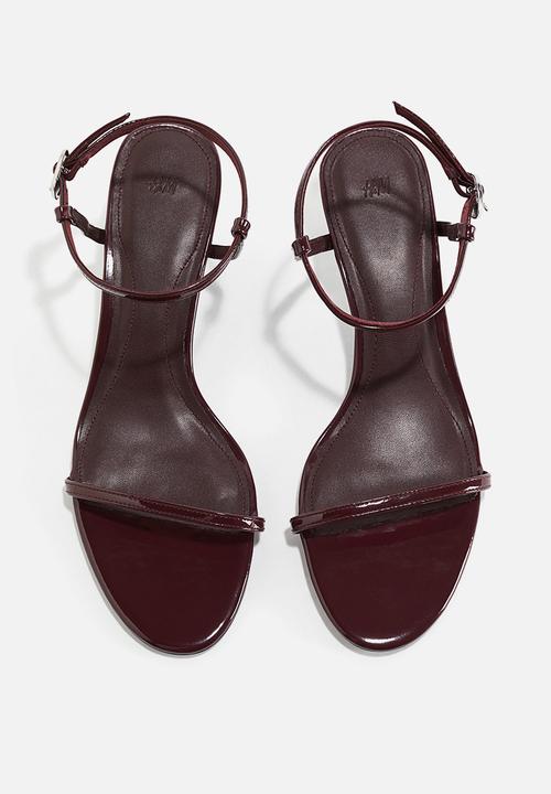 H&M - Heeled strappy sandals - burgundy
