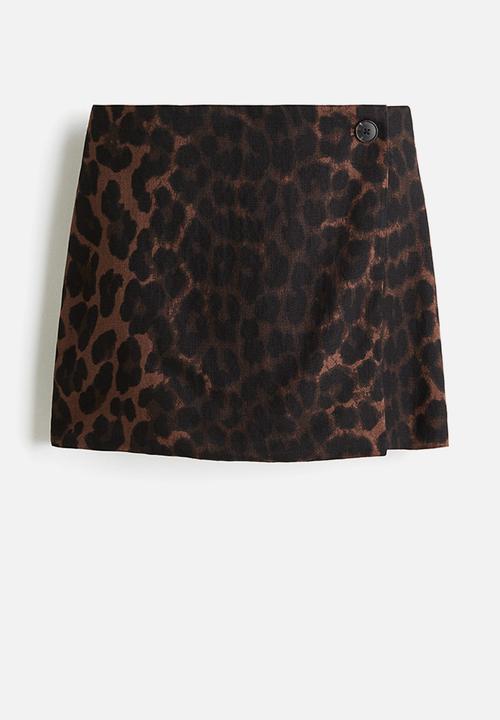 H&M - Wrap skort - brown/leopard print