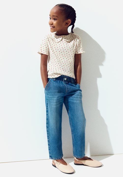 H&M - Picot-trimmed cotton top - white,multi