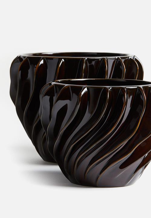 H&M - Stoneware plant pot - dark brown