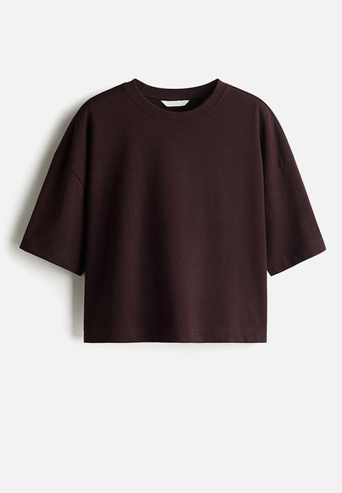 H&M - Boxy T-shirt - dark brown