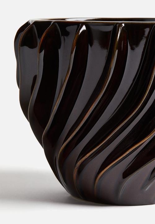 H&M - Large stoneware plant pot - dark brown