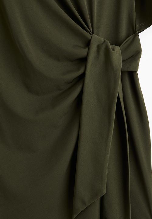 H&M - Knot-detail dress - dark green