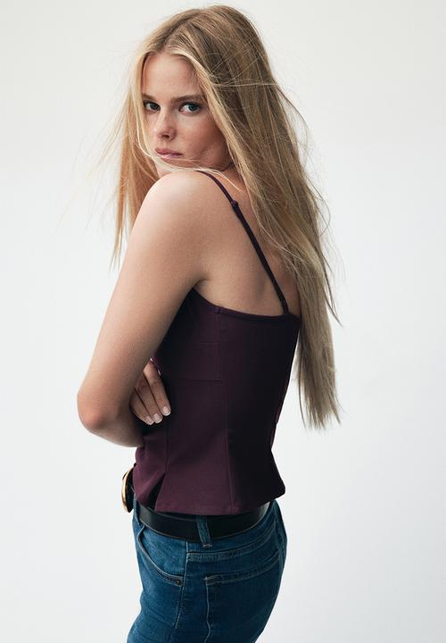 H&M - Strappy top - burgundy