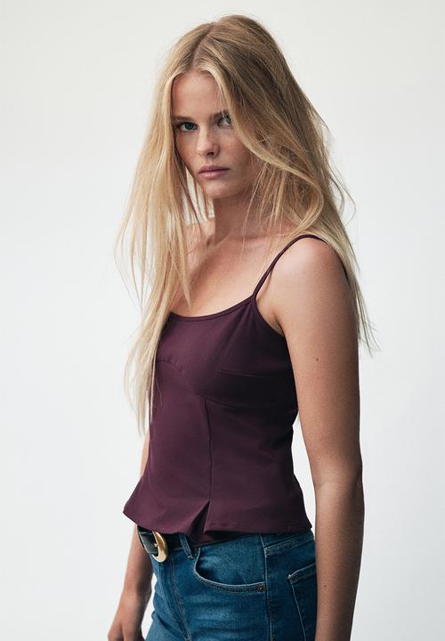 H&M - Strappy top - burgundy