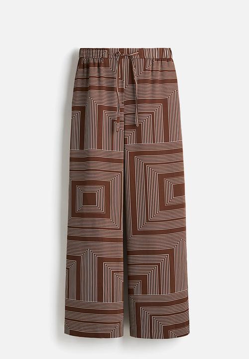 H&M - Wide trousers - brown patterned