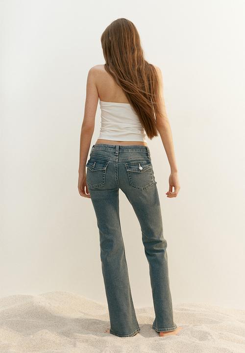 H&M - Flared low jeans - denim blue