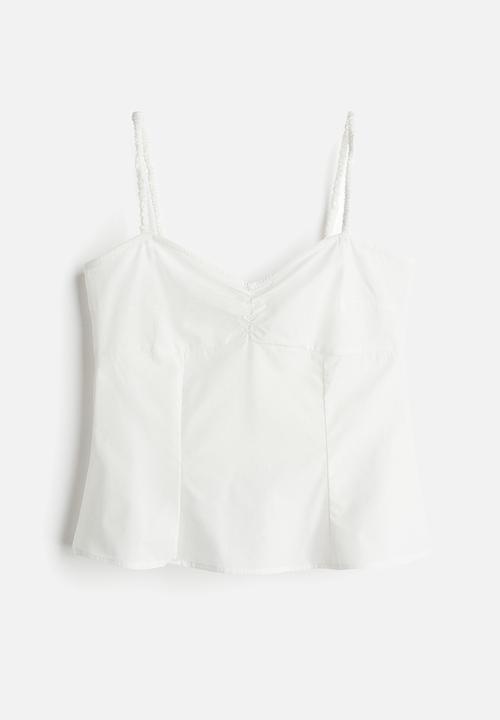 H&M - Gathered strappy top - white
