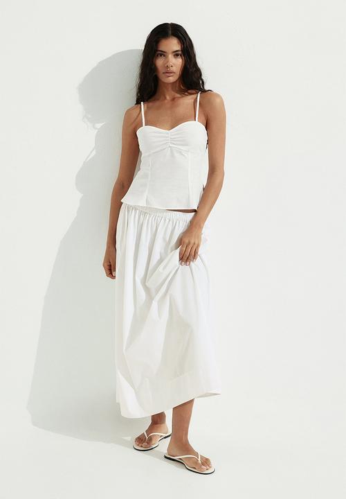 H&M - Gathered strappy top - white