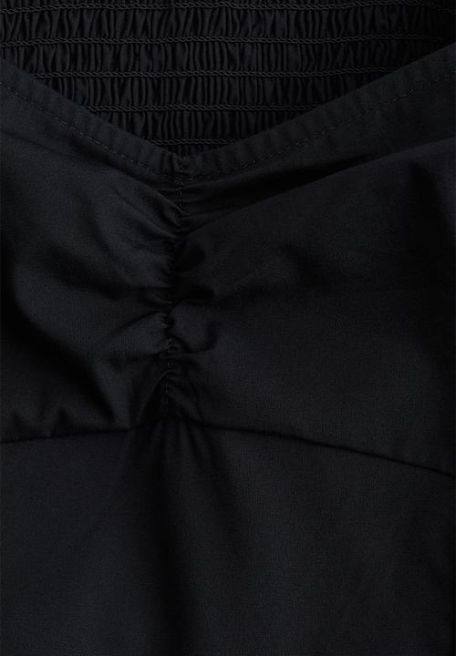 H&M - Gathered strappy top - black