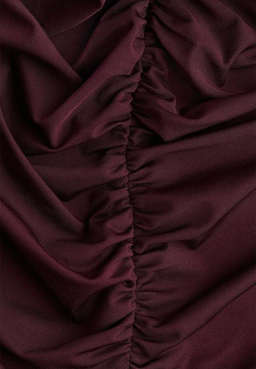 H&M - Gathered top - burgundy