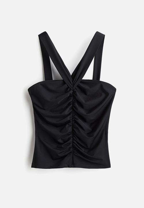 H&M - Gathered top - black