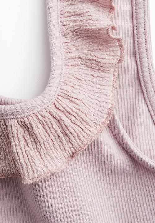 H&M - Frill-trimmed vest top - dusty pink 