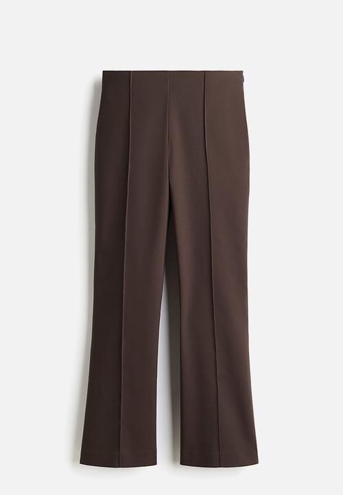 H&M - Flared crease-front trousers - dark brown