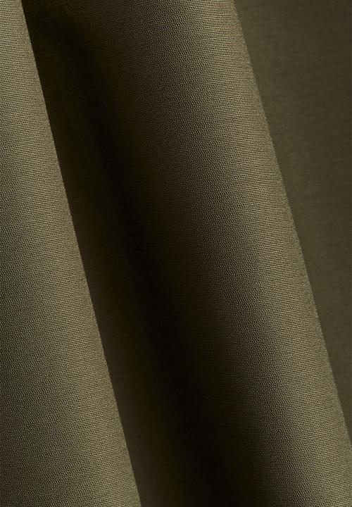 H&M - A-line midi skirt - dark khaki green