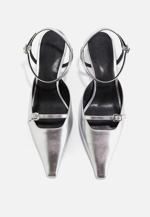 H&M - Pointed heeled sandals - silver-coloured